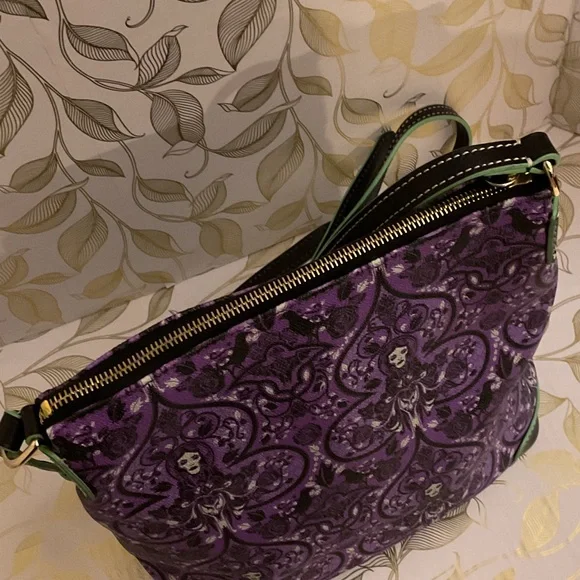 Dooney & Bourke Disney Parks Haunted Mansion MadamPurple Patterned Crossbody Bag - Picture 7 of 16